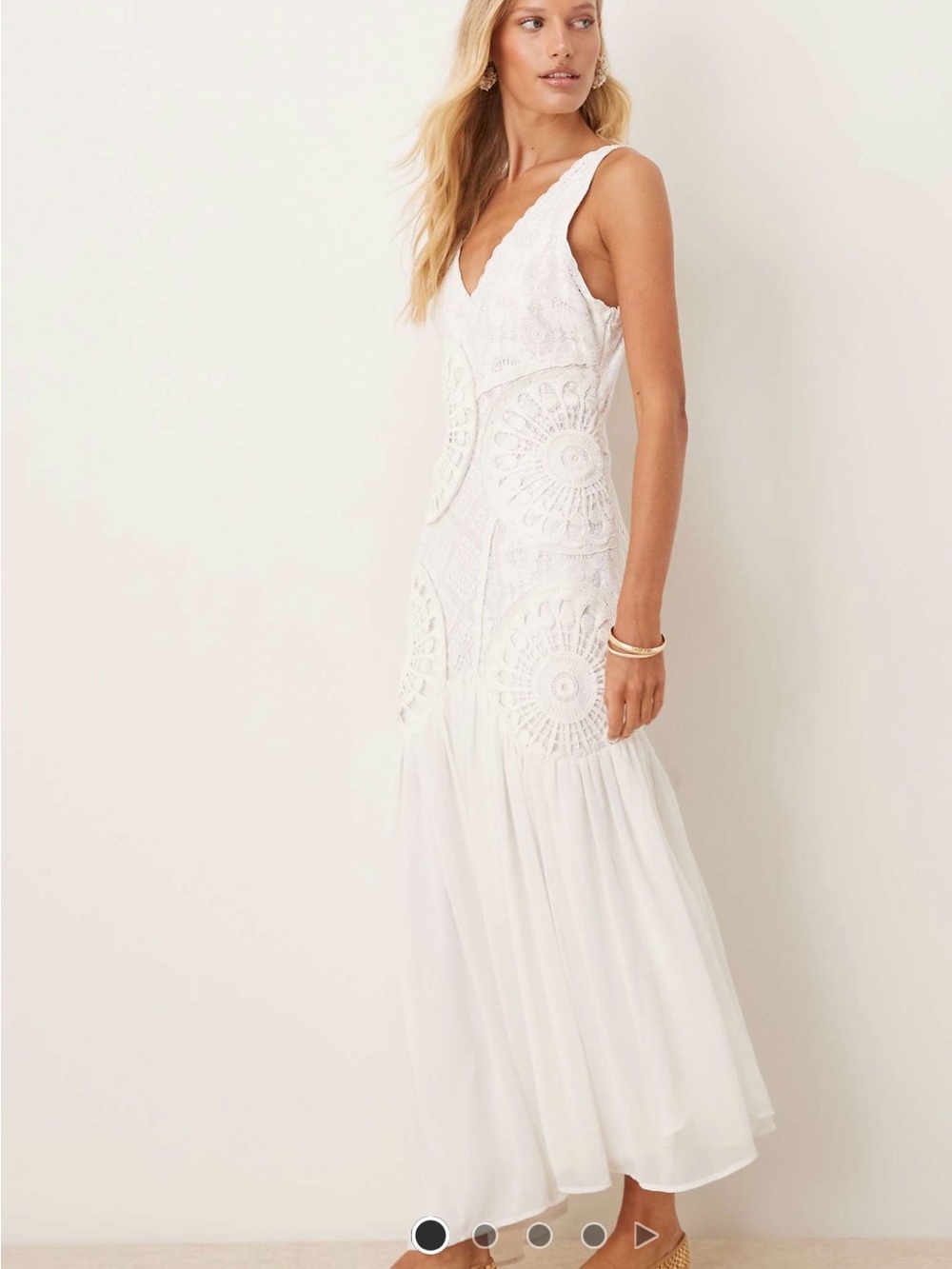ASOS White Crochet Maxi Dress